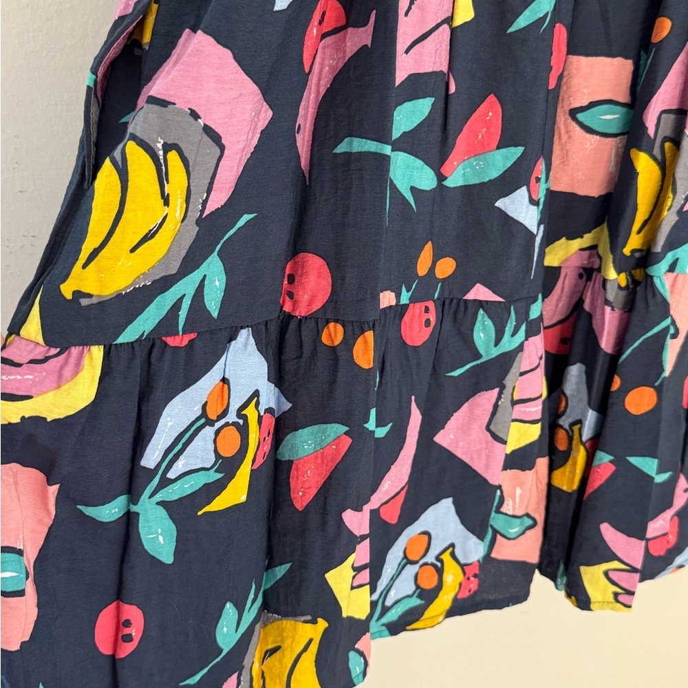 JODIFL Navy Floral Babydoll Dress with Pink Yellow Green Accents - Picture 8 of 8